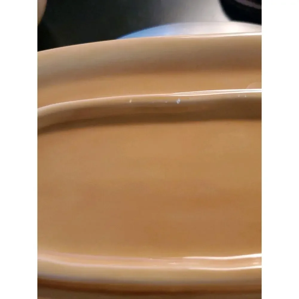 Pottery Barn SAUSALITO AMBER 1/4 Lb Covered Butter Dish Golden Yellow Amber Flaw